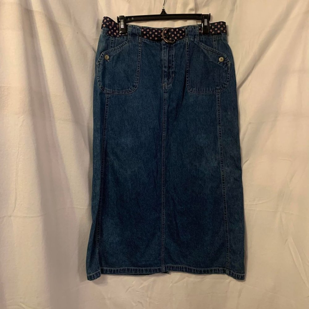 NWOT White Stag Blue Denim Long Skirt Size 12
